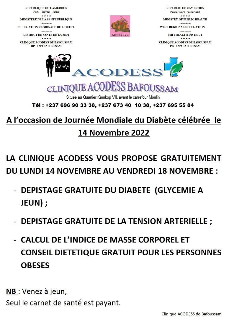 depistage diabete bafoussam